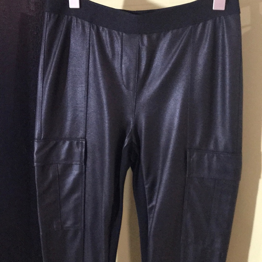 BCBGMAXAZRIA Faux Leather Cargo Legging Sz S